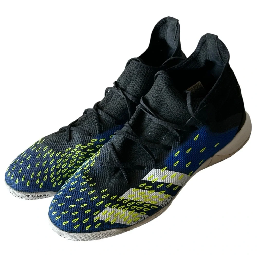 Adidas Predator Freak .3 IN Superlative -Core Black White Blue Sneakers Size 12
